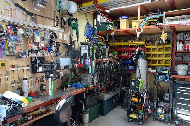 作業工具は整理整頓が徹底されている