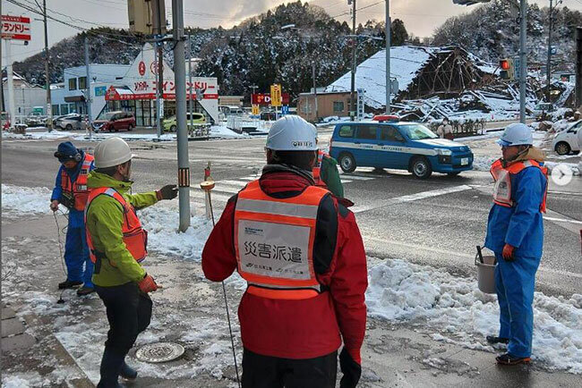 北澤工業のInstagramより能登半島地震での七尾市への災害派遣の模様
