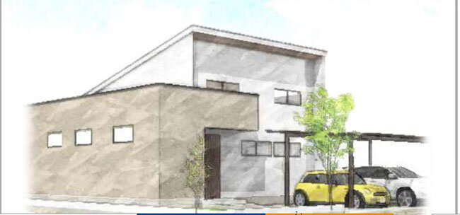 手描き風に作成した住宅のパース