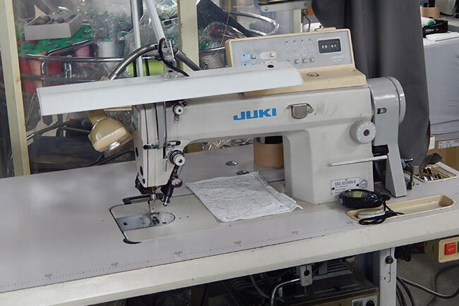 極力B品を出さないため、工業用ミシンは必須