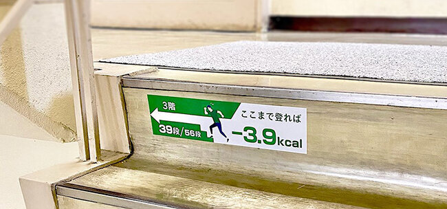 健康経営のための改善実施策の提案と実施のため、上記ステッカー等様々なツールを提案し納品している