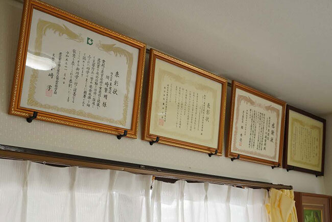 東建設の本社に掲示されている感謝状