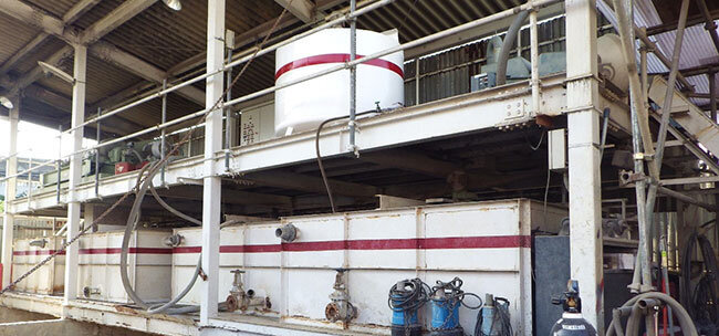 中間処理施設にある汚泥リサイクル設備