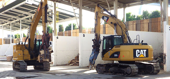 中間処理施設の作業現場
