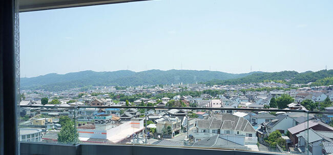 星徳館から眺めることができる交野市の景色