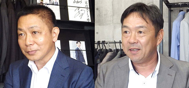 「好きな仕事をやっている毎日が楽しい」と口をそろえる大磯貴弘会長（左）と荒木幸三社長（右）