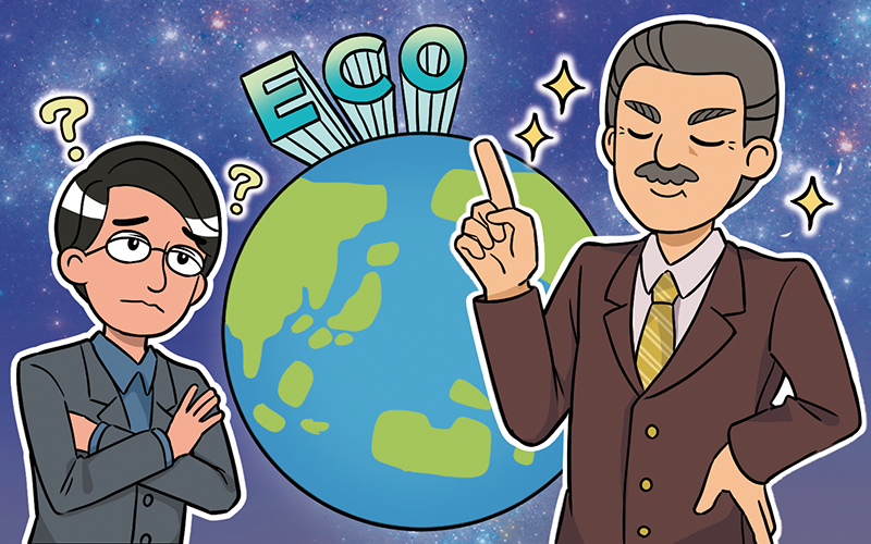 SDGsについて考える男性