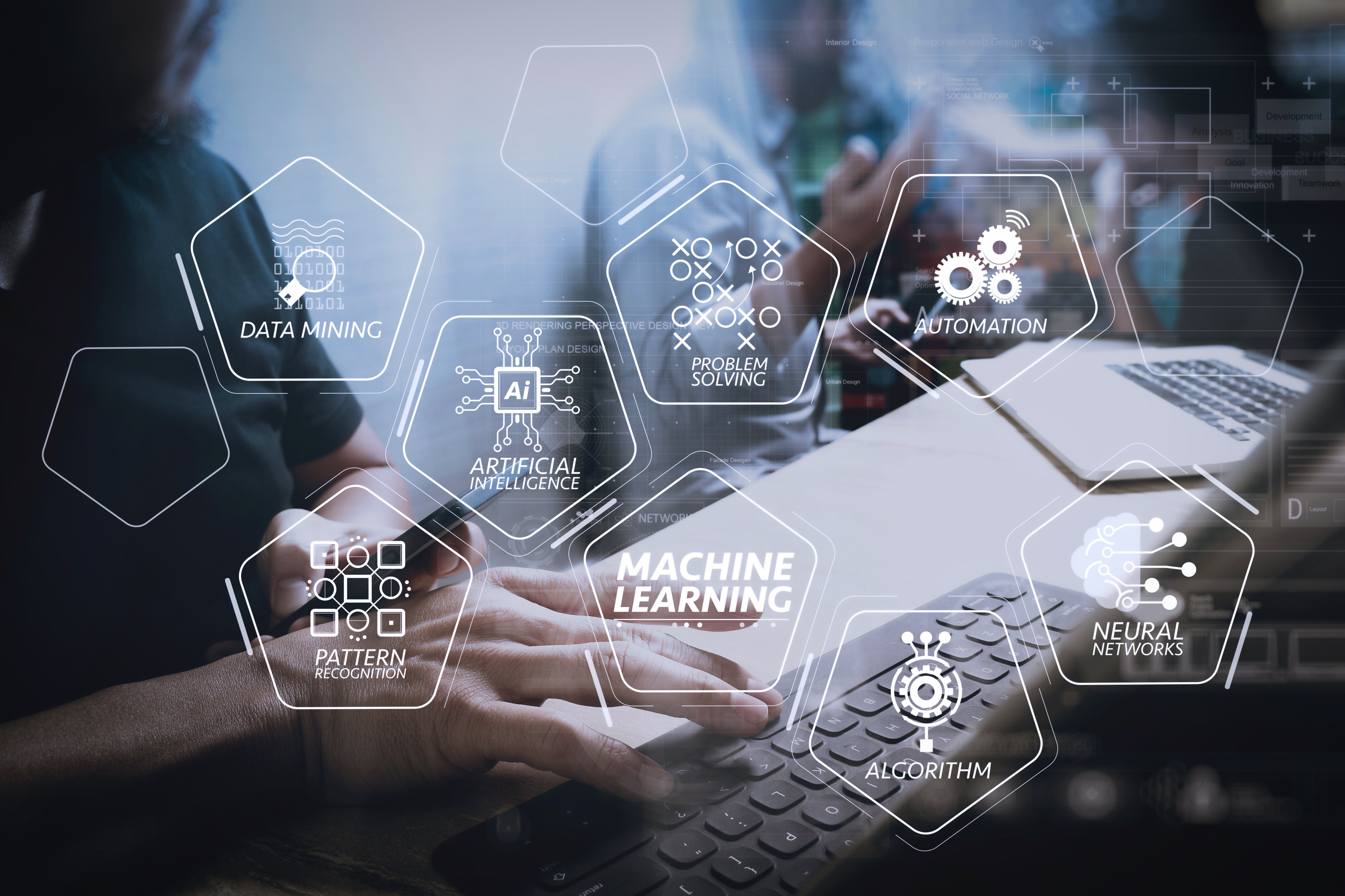 データ解析や自動化を表す生成AI活用のイメージ