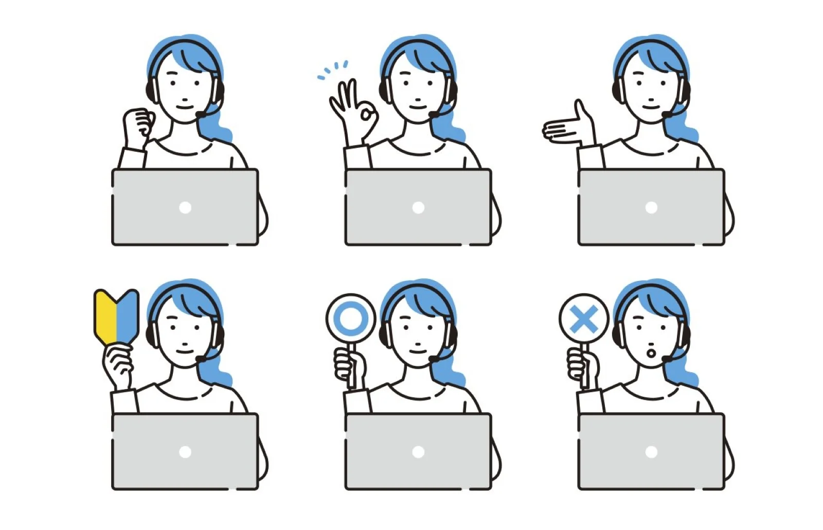 illustration of call center staff