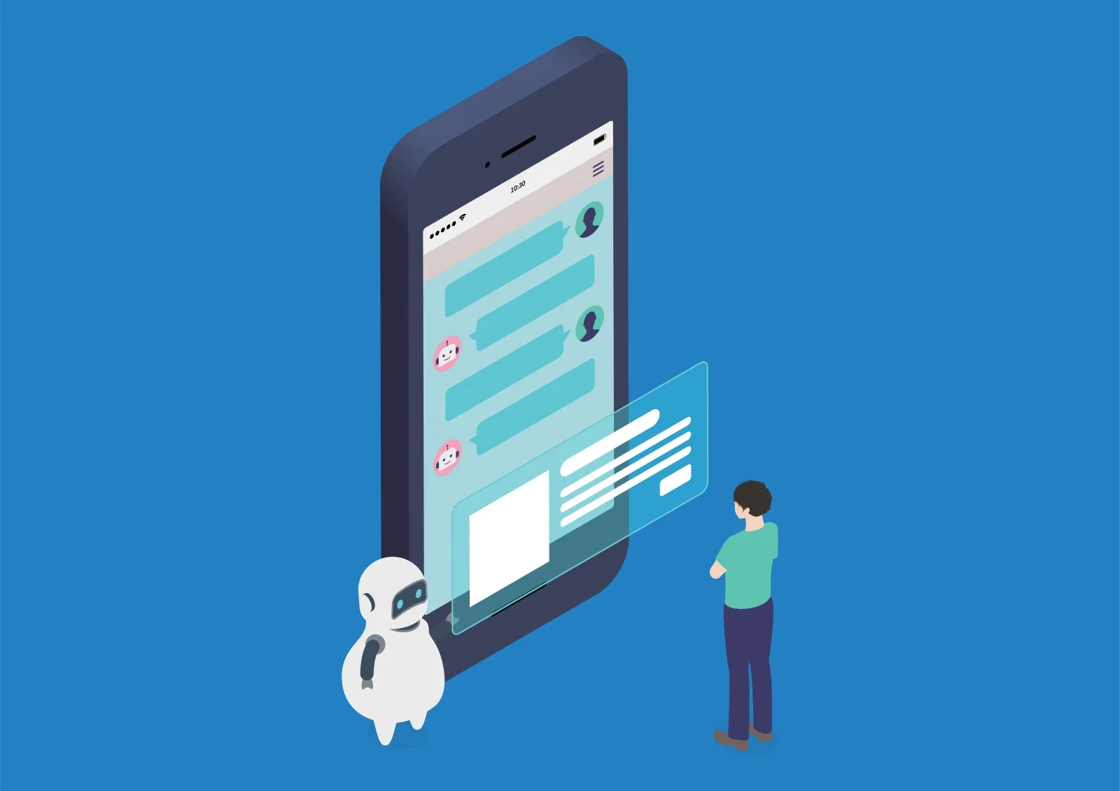 Chatbot answering customer questions and providing support