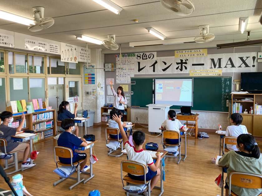 SDGs出前教室の様子:SDGsのゴールを知ろう ゴール12 つくる責任つかう責任クイズ