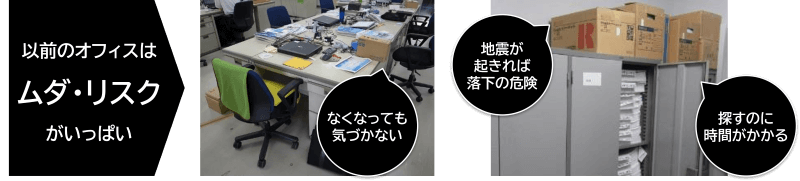 以前のオフィスはムダ・リスクがいっぱい