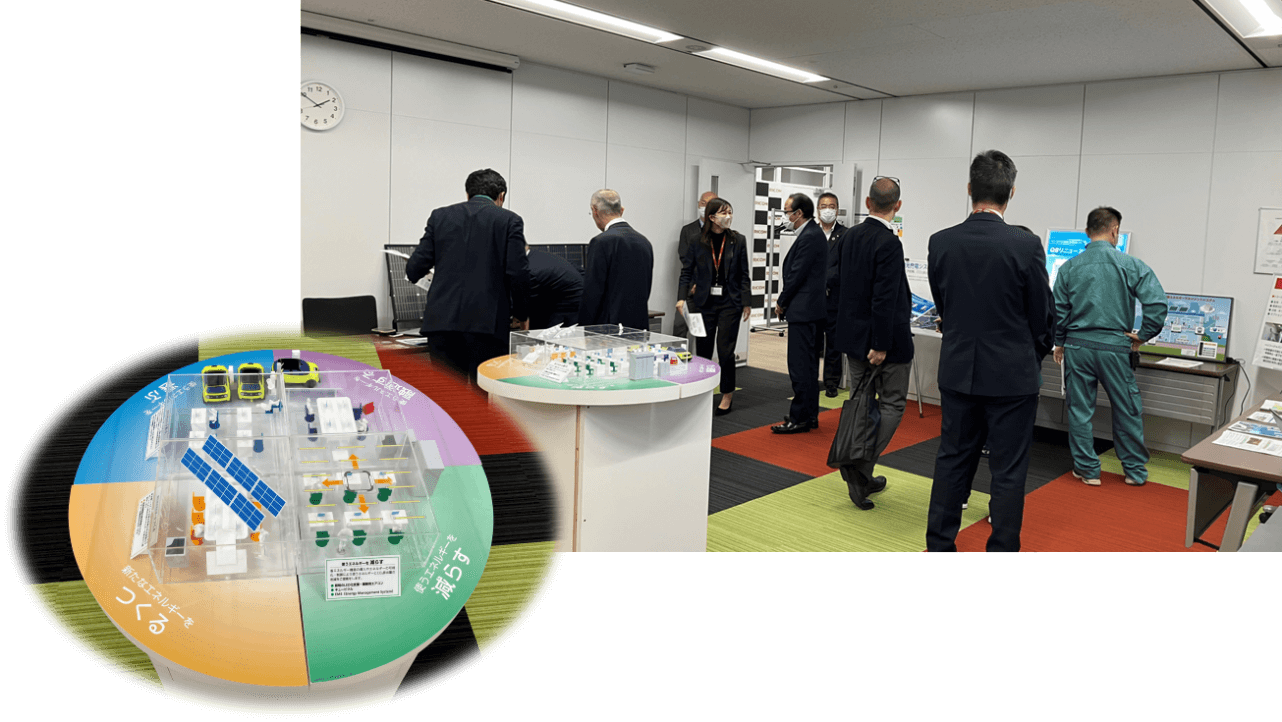 (左)脱炭素経営を進める4つのコンセプト、 (右)脱炭素の各ソリューションに関心を持っていただきました