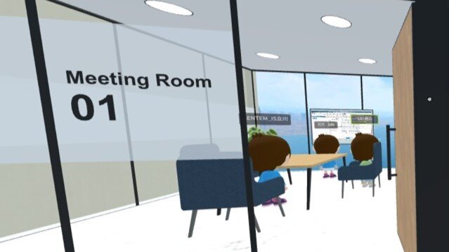 メタバース上の会議室へ入室してデモンストレーションを行います