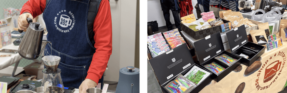 買う知るボランティアでのももカフェの様子